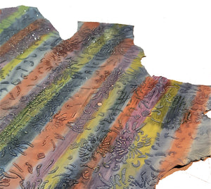 Pelle dipinta a mano Multicolor