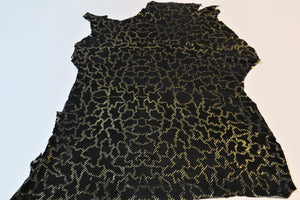 Pelle scamosciata nera Stmpa oro