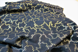 Pelle scamosciata nera Stmpa oro